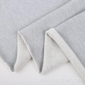 Knit shiny polyester cotton lurex microfiber terry fabric